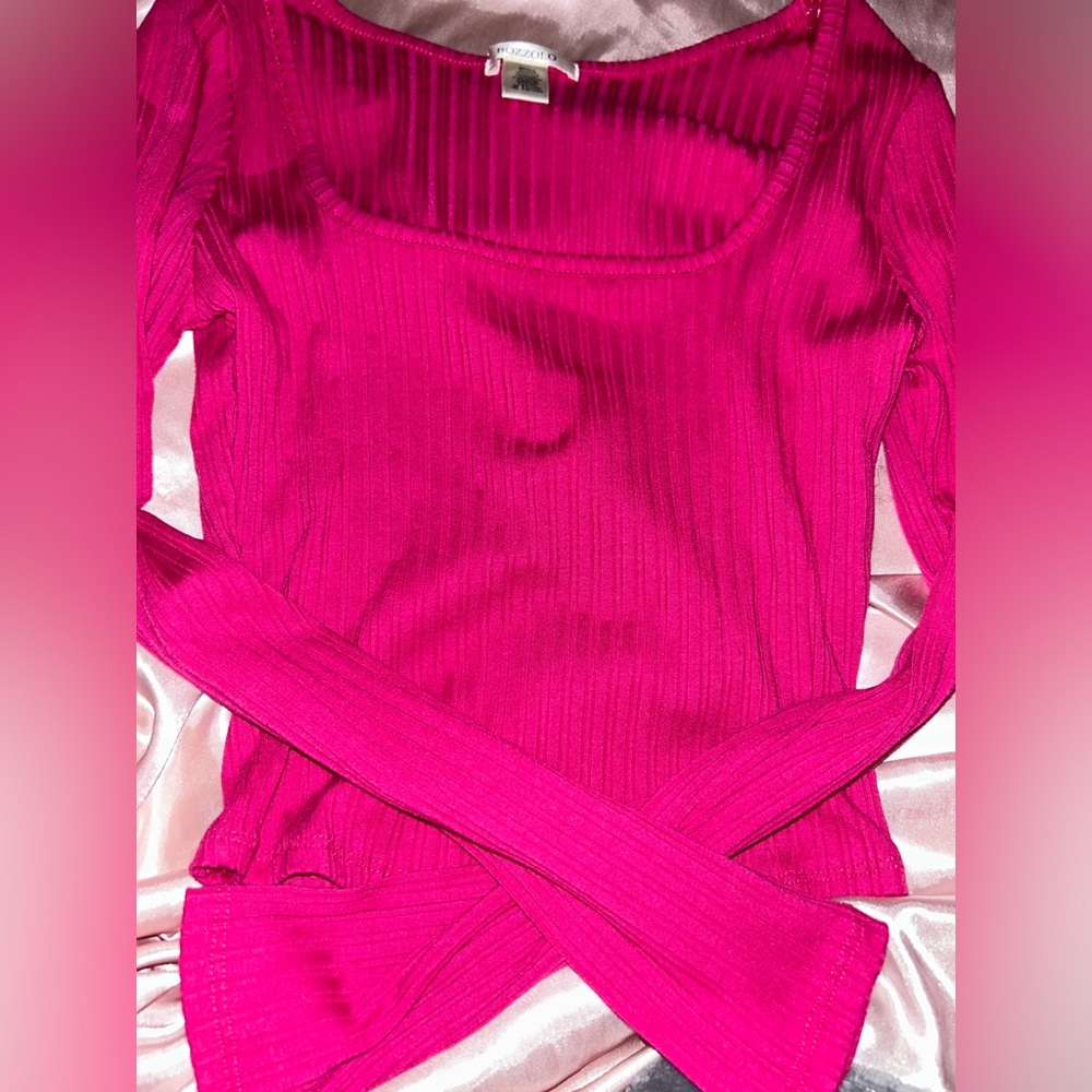 pink long sleeve top